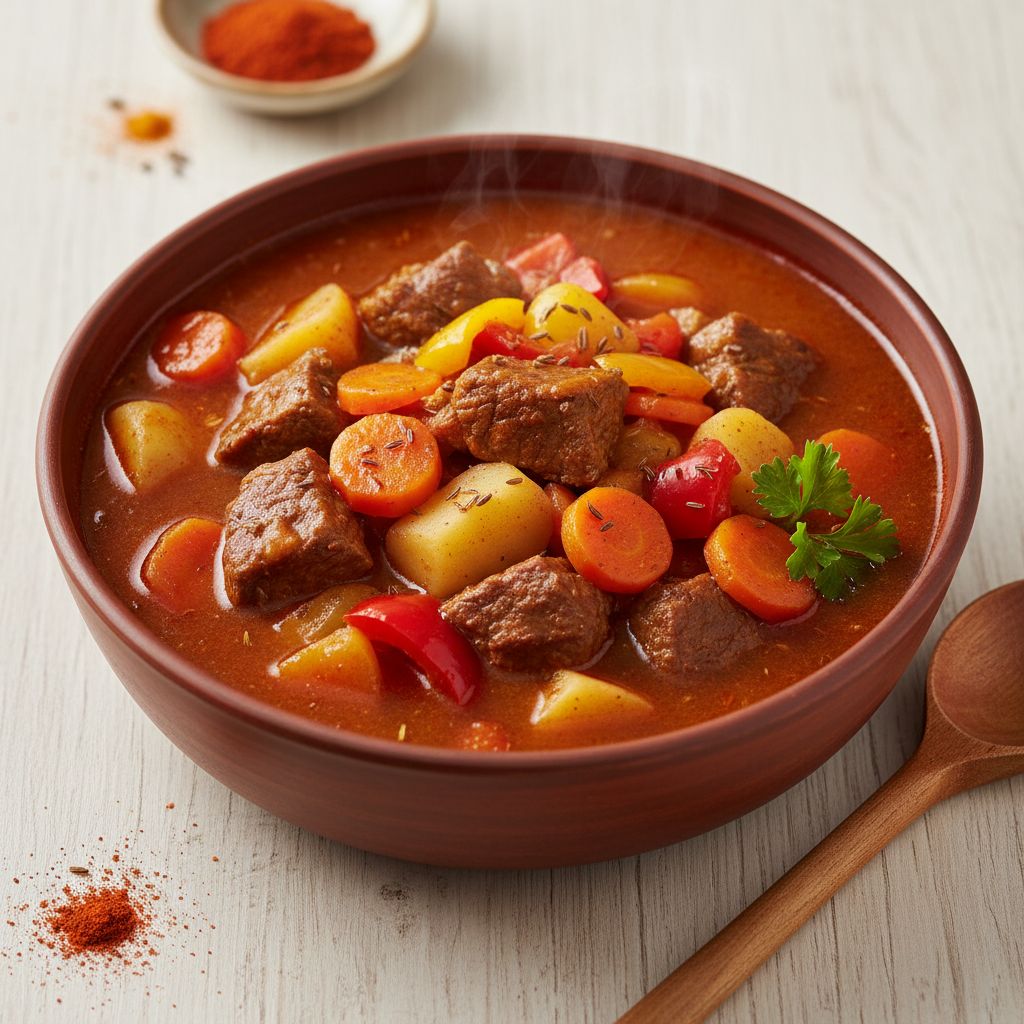 Traditional Hungarian Gulyás (Goulash) — recipe cover