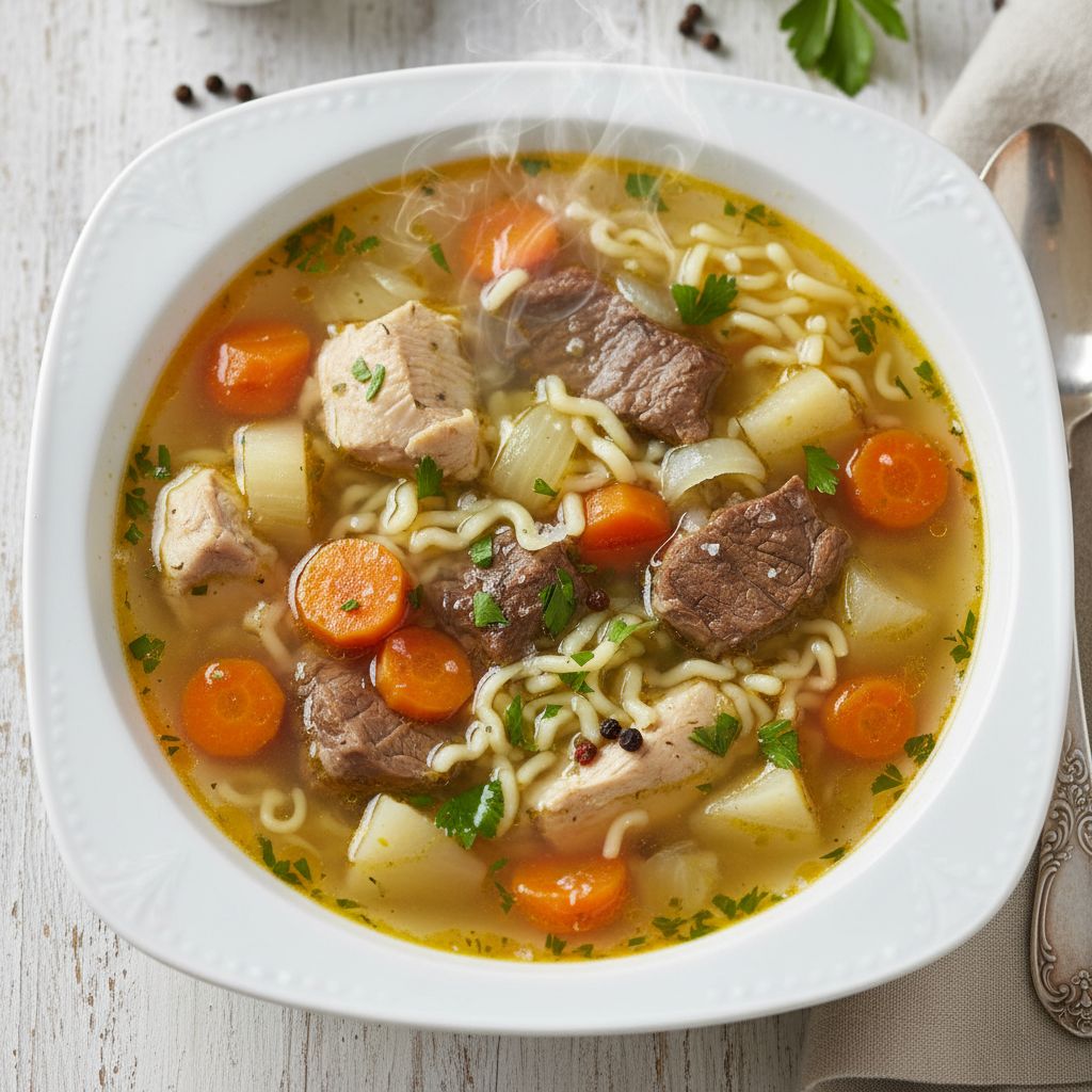 Húsleves (Hungarian Meat Soup) — recipe cover