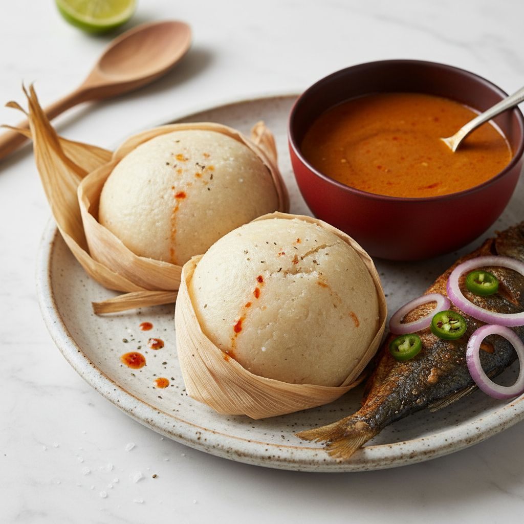 Kenkey (Ghanaian Fermented Corn Dumplings) — recipe cover