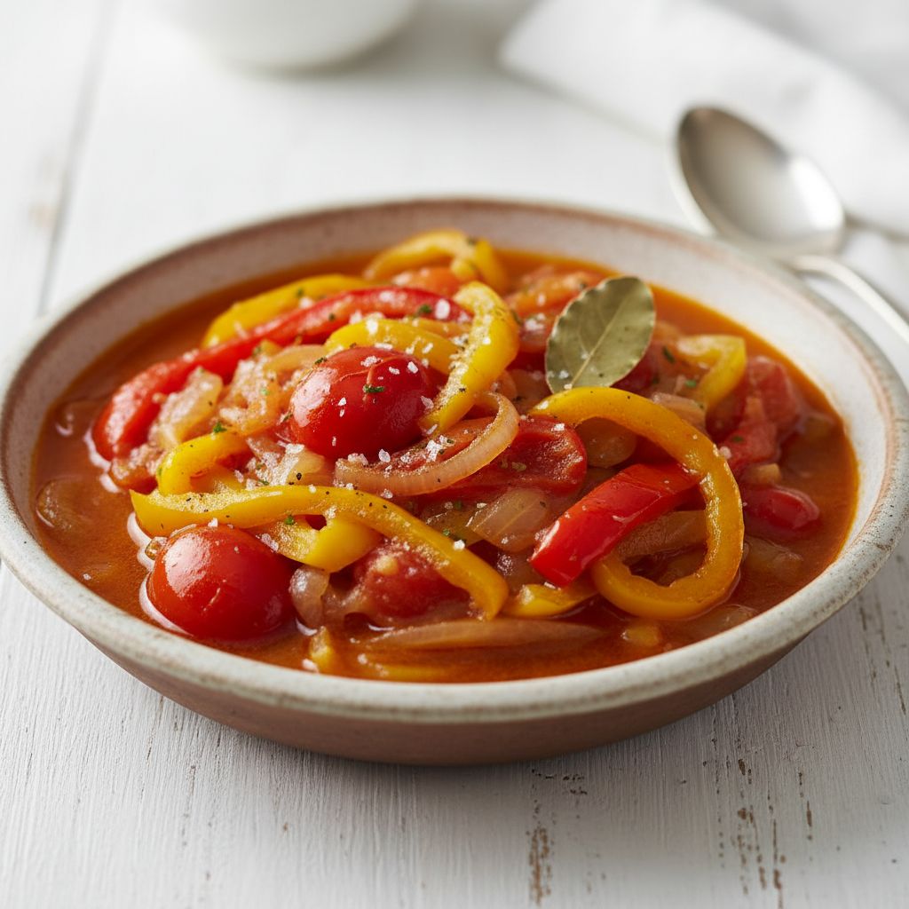 Lecsó (Hungarian Vegetable Stew) — recipe cover