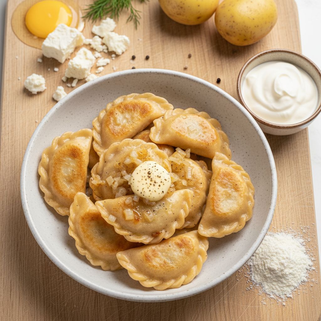 Traditional Pierogi with Potato and Cheese — recipe cover
