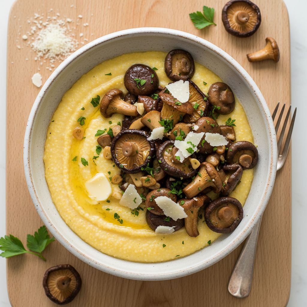 Polenta e Funghi (Polenta with Mushrooms) — recipe cover