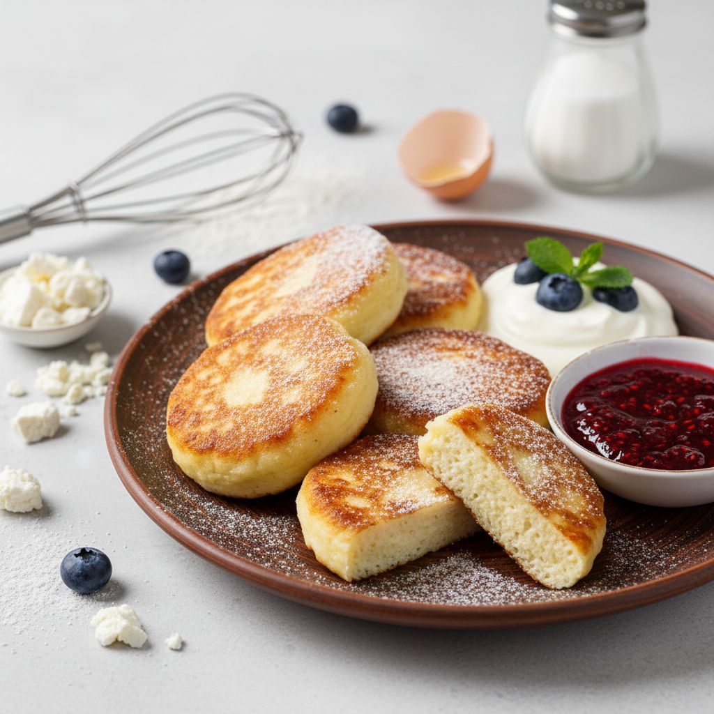 Syrnyky (Ukrainian Cheese Pancakes) — recipe cover
