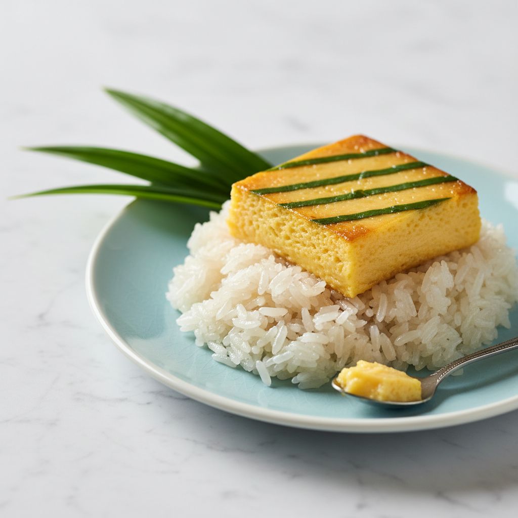 Thai Sweet Sticky Rice with Coconut Custard (Khao Niew Sangkhaya) — recipe cover