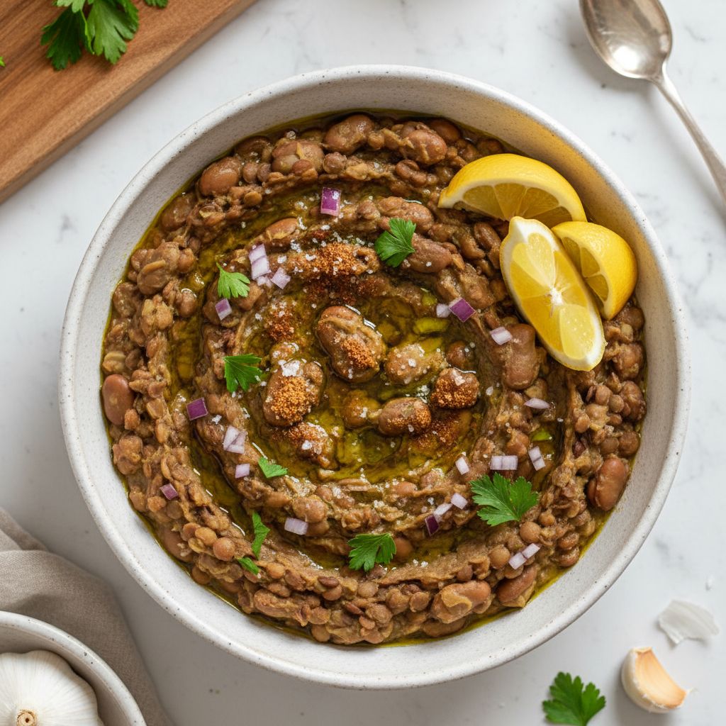 Foul Mudammas with Dried Fava Beans — recipe cover
