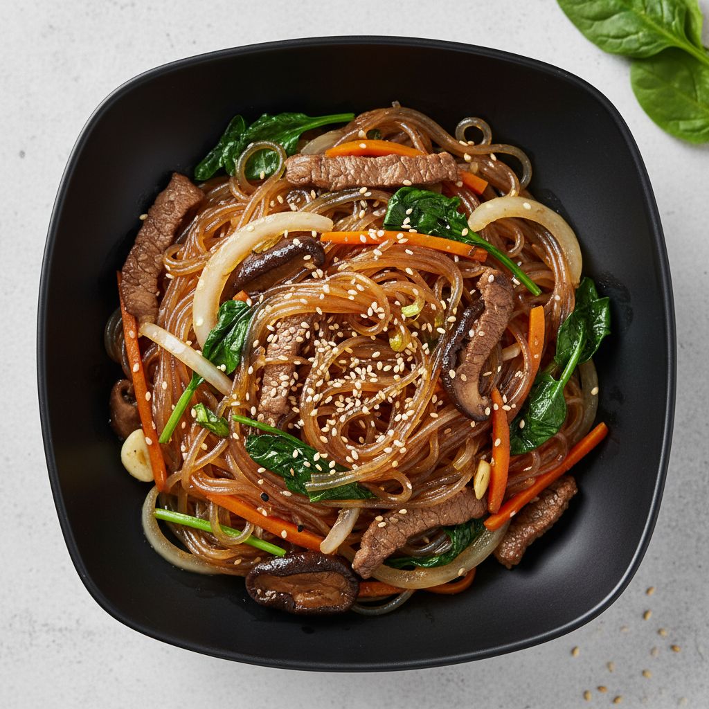 Japchae (Korean Stir-Fried Glass Noodles) — recipe cover