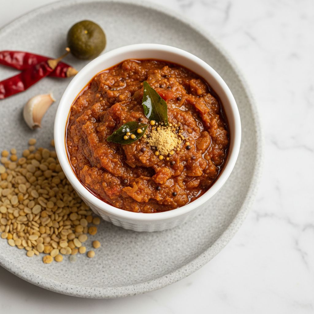 Kara Chutney (Spicy South Indian Tomato-Onion Chutney) — recipe cover