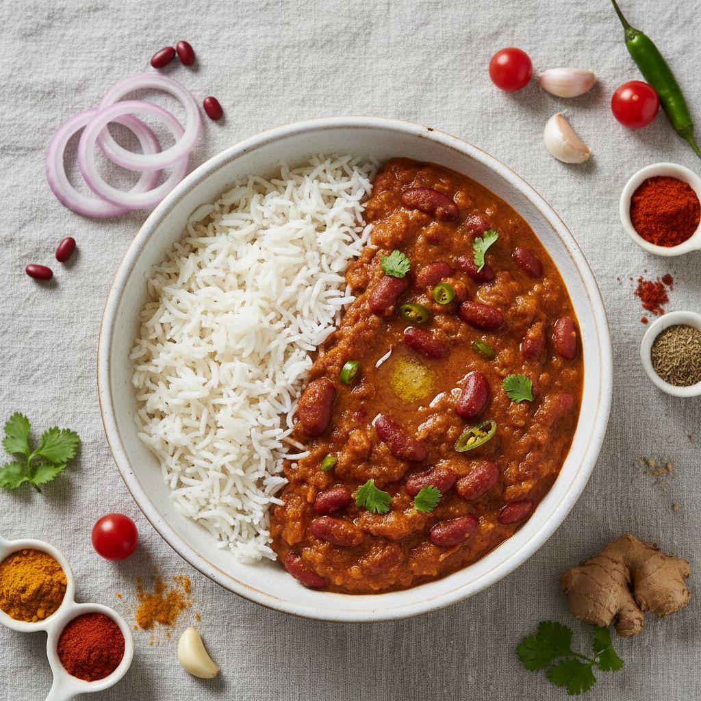 Rajma Chawal (Red Kidney Bean Curry with Rice) — recipe cover
