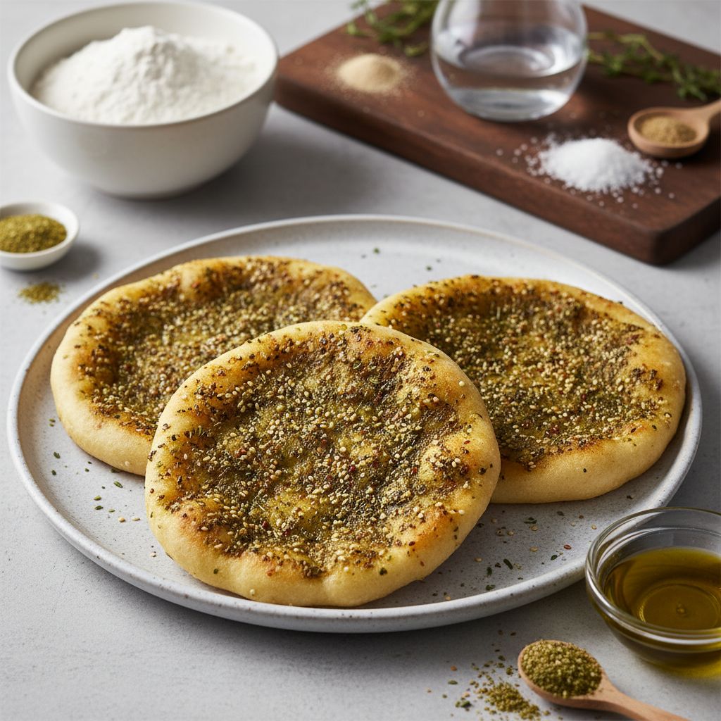Za'atar Manakish (Thyme Flatbread) — recipe cover