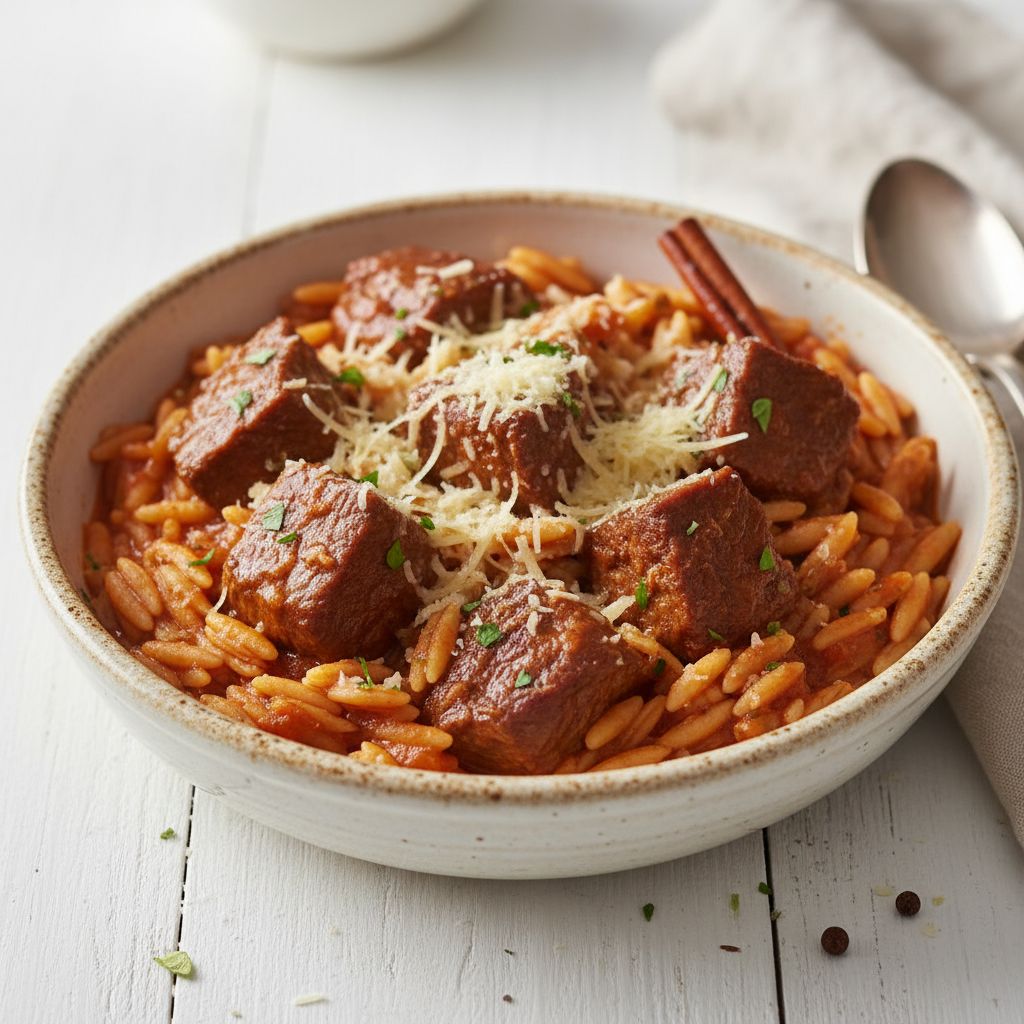 Youvetsi (Greek Beef Stew with Orzo) — recipe cover