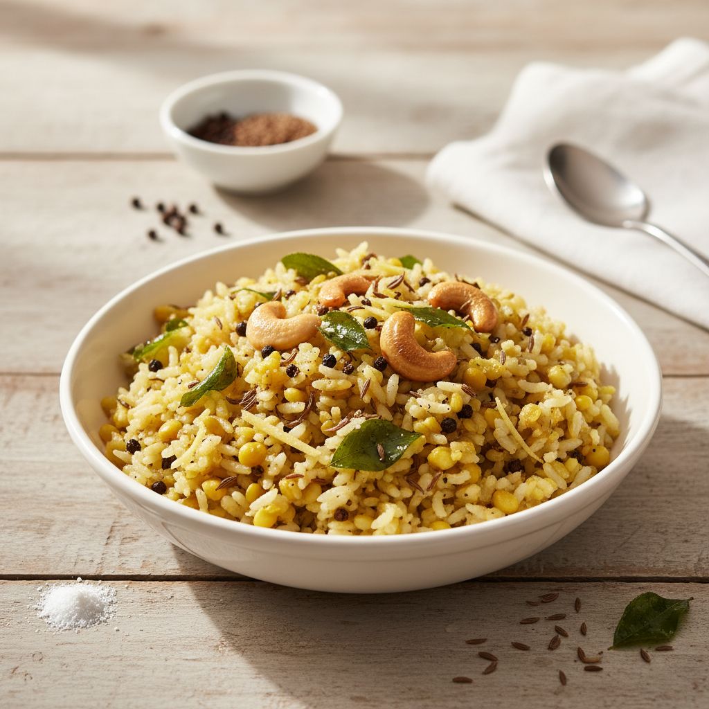 Ven Pongal (South Indian Savory Rice and Lentils) — recipe cover