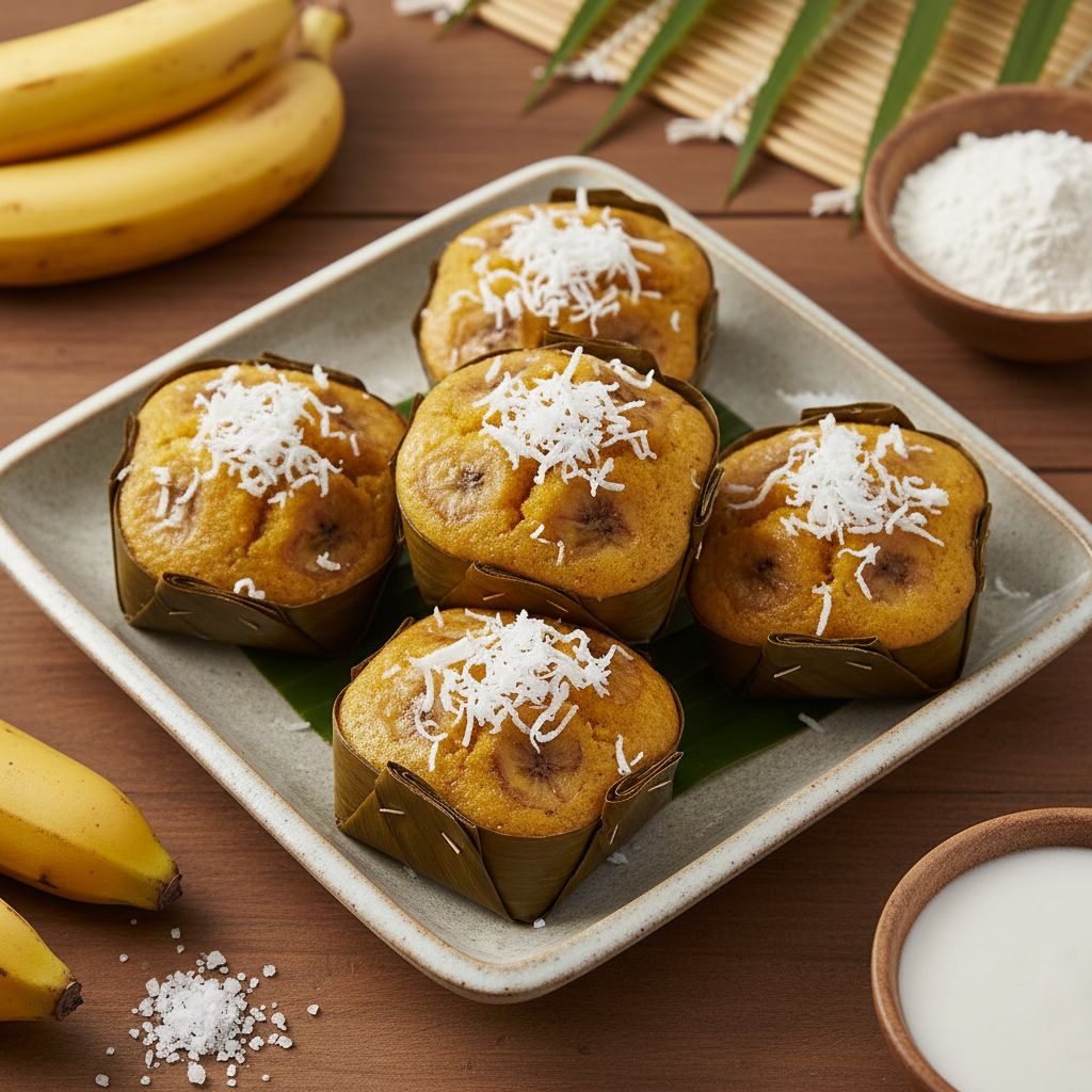 Khanom Kluay (Thai Steamed Banana Cake) — recipe cover