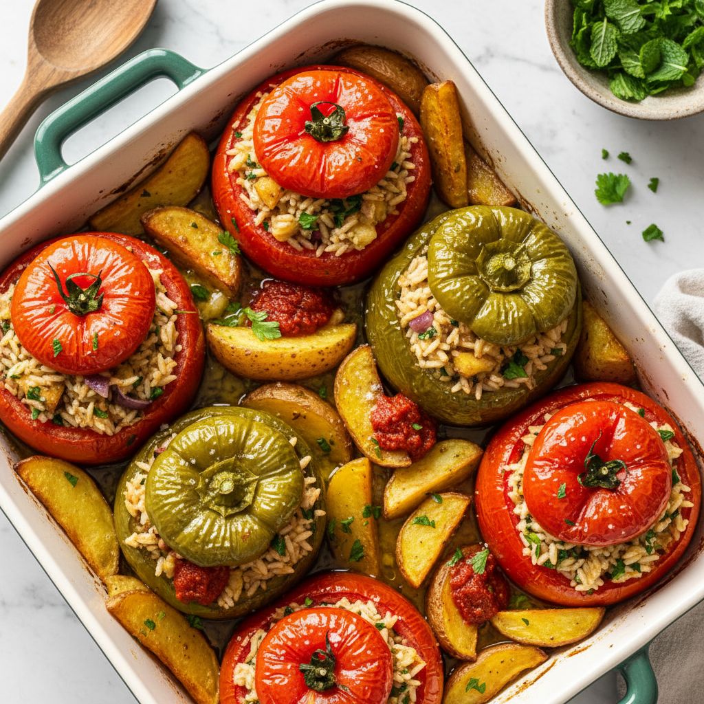 Gemista (Greek Stuffed Vegetables) — recipe cover