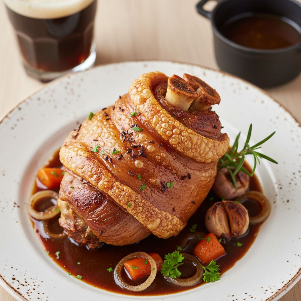Traditional Bavarian Schweinshaxe (Roasted Pork Knuckle) — recipe cover
