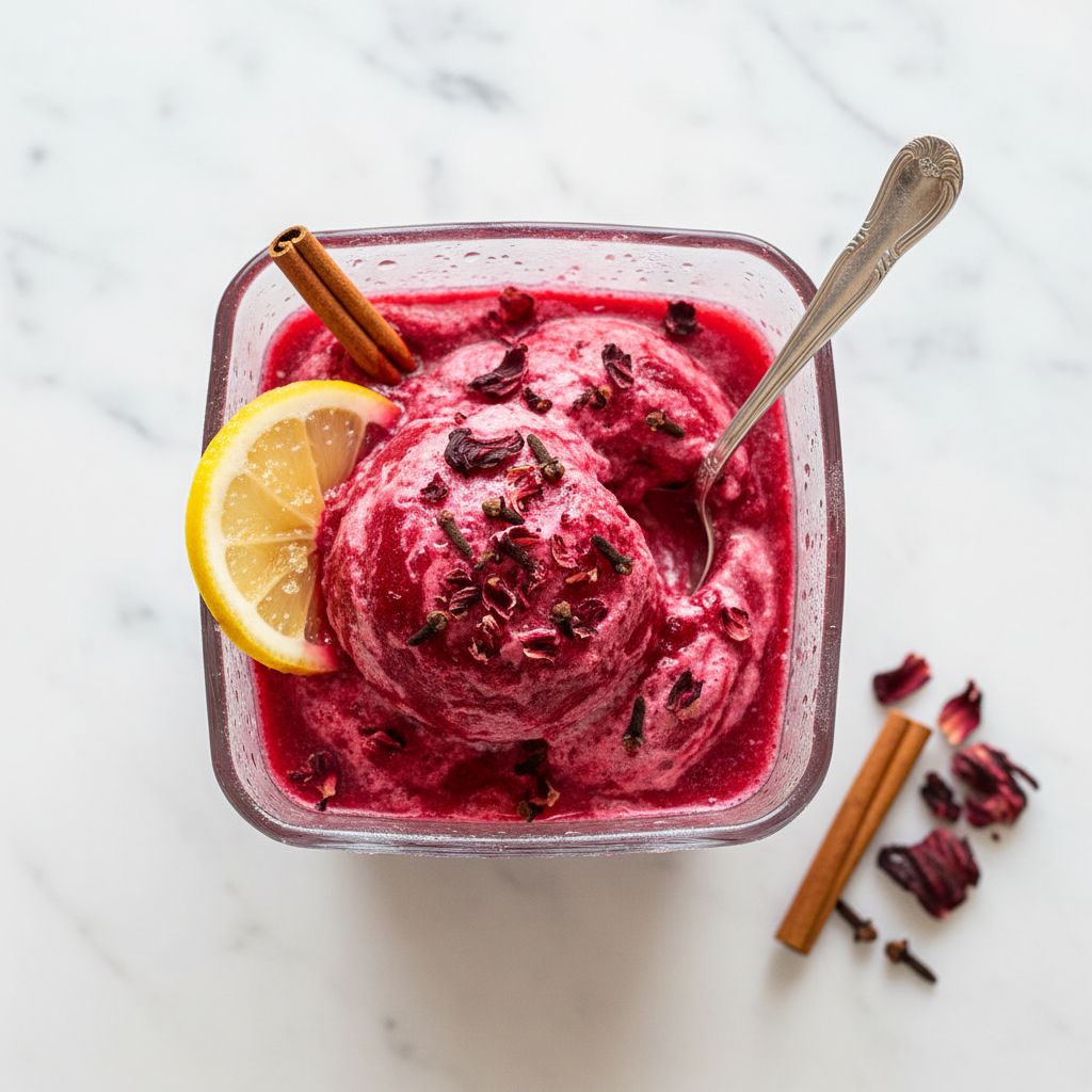 Traditional Hibiscus and Cinnamon Sherbet — recipe cover