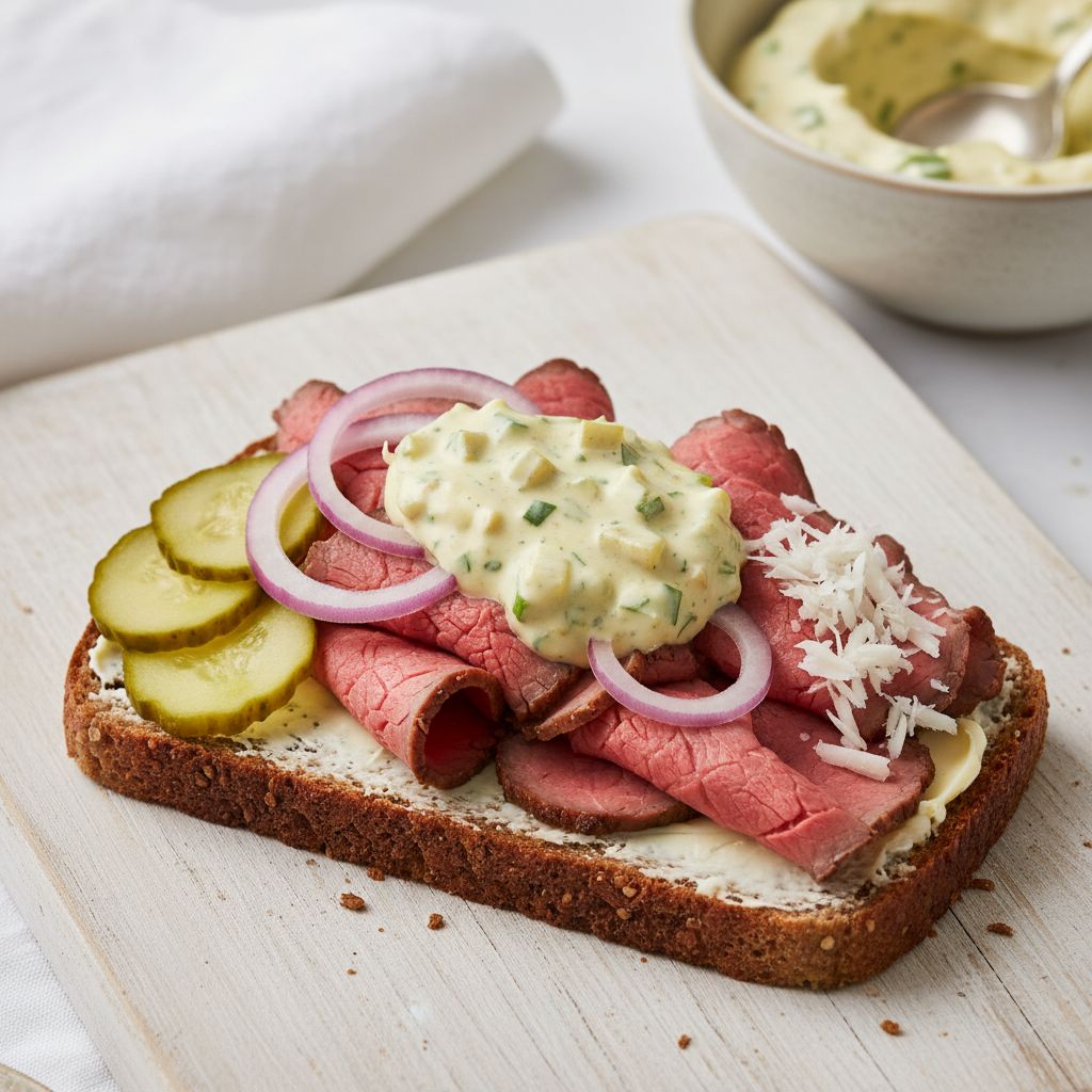 Traditional Danish Smørrebrød (Roast Beef) — recipe cover