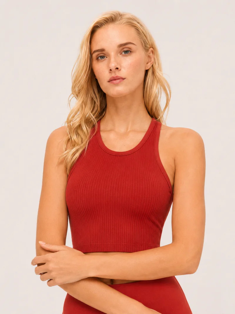 Ribbed Racerback Sports Bra
