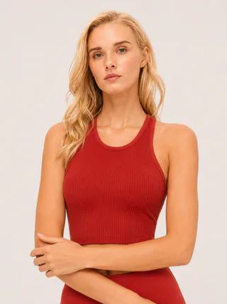 Ribbed Racerback Sports Bra