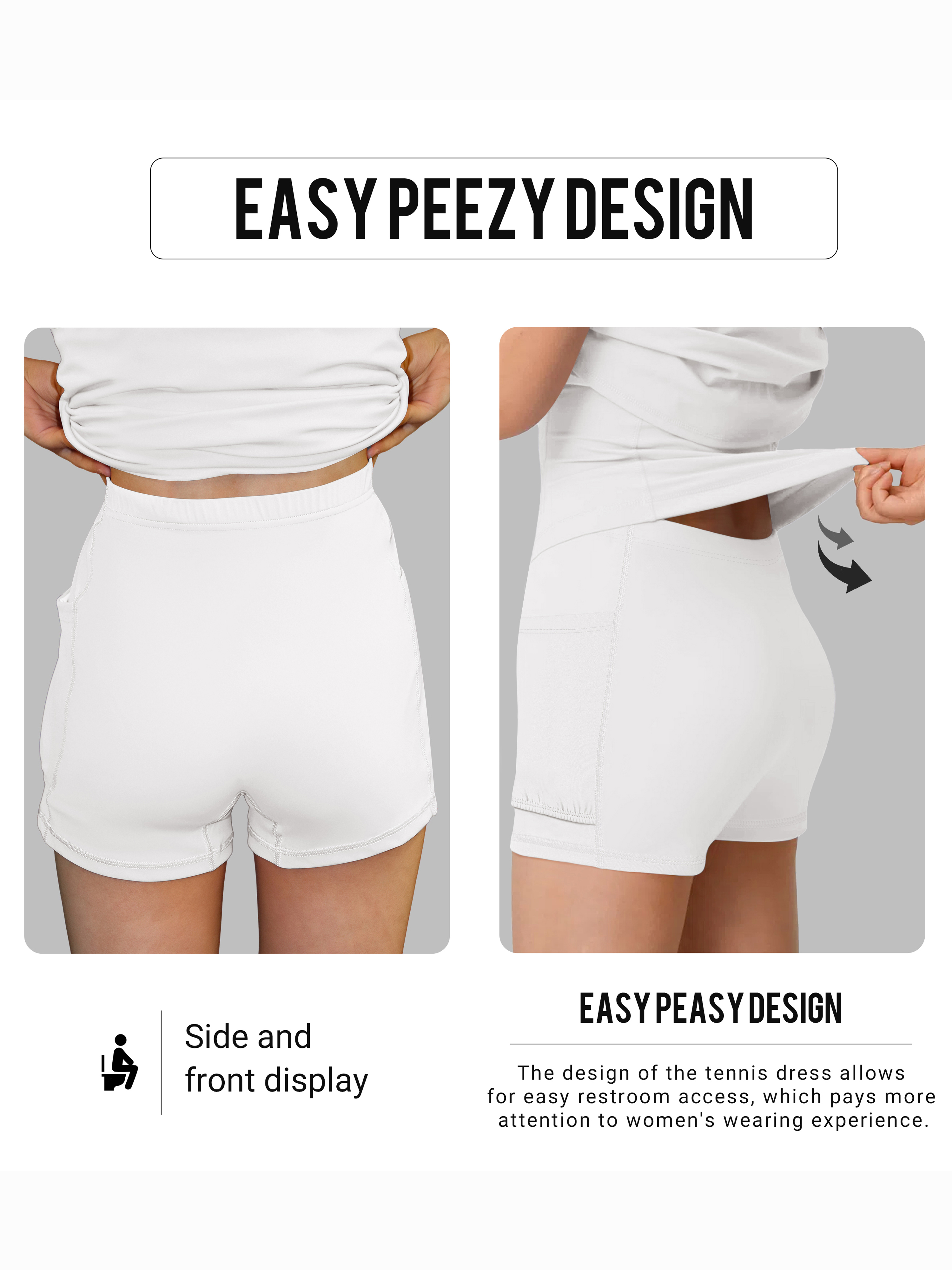Women’s Open-Back Twist Tennis Dress with Removable Pads