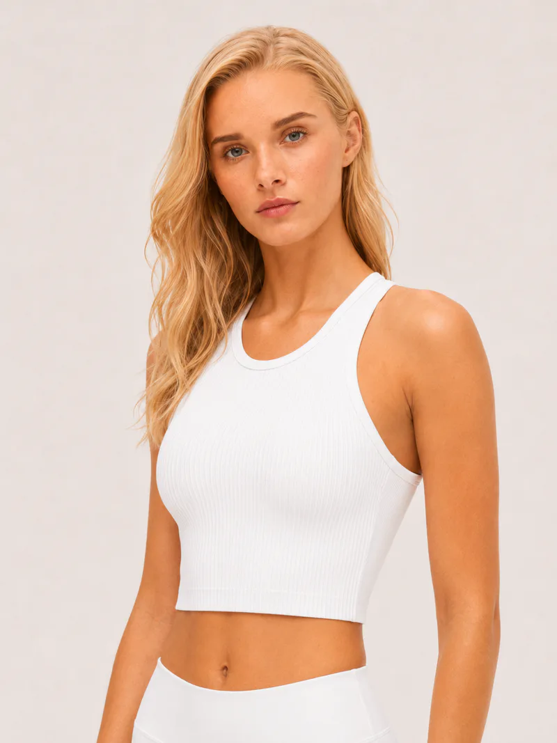 Ribbed Racerback Sports Bra