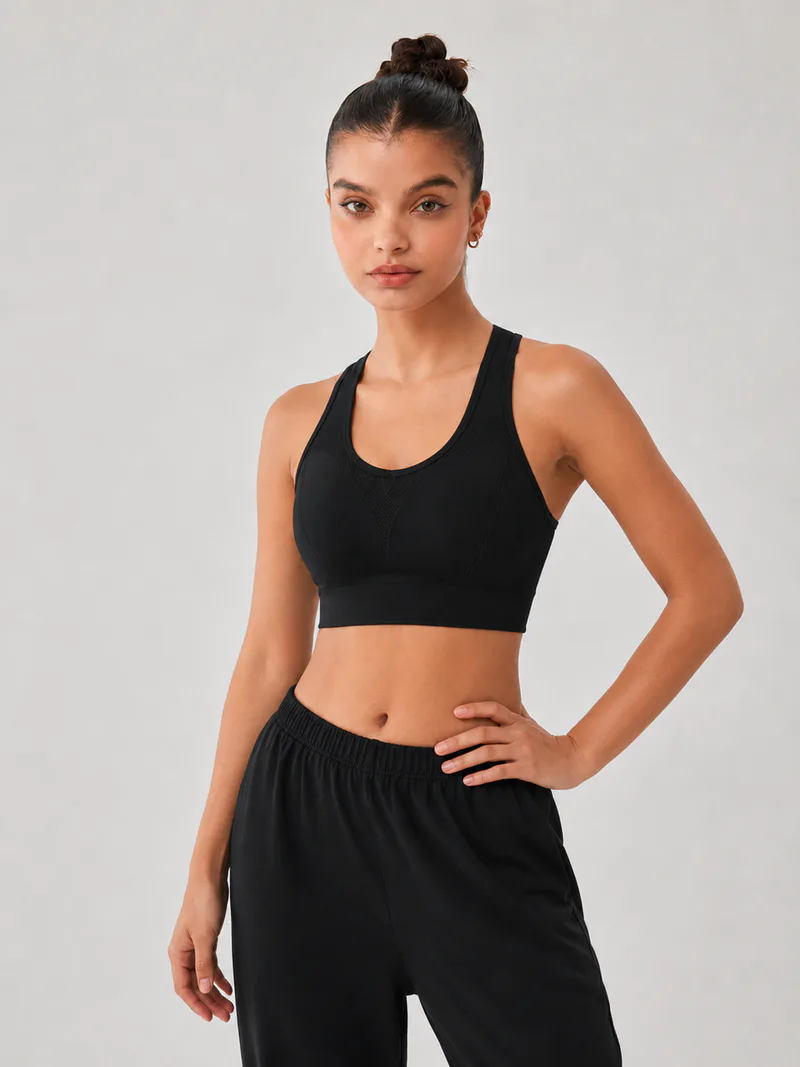 Medium Support Cutout Racerback Sports Bra