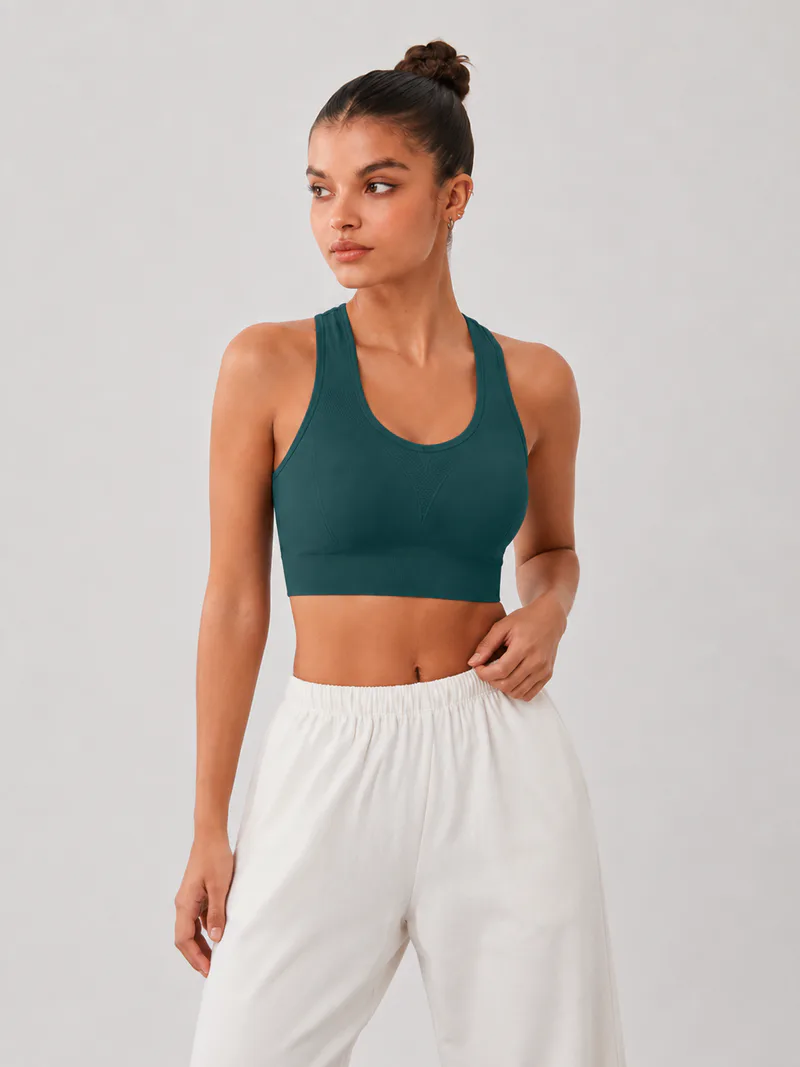Medium Support Cutout Racerback Sports Bra