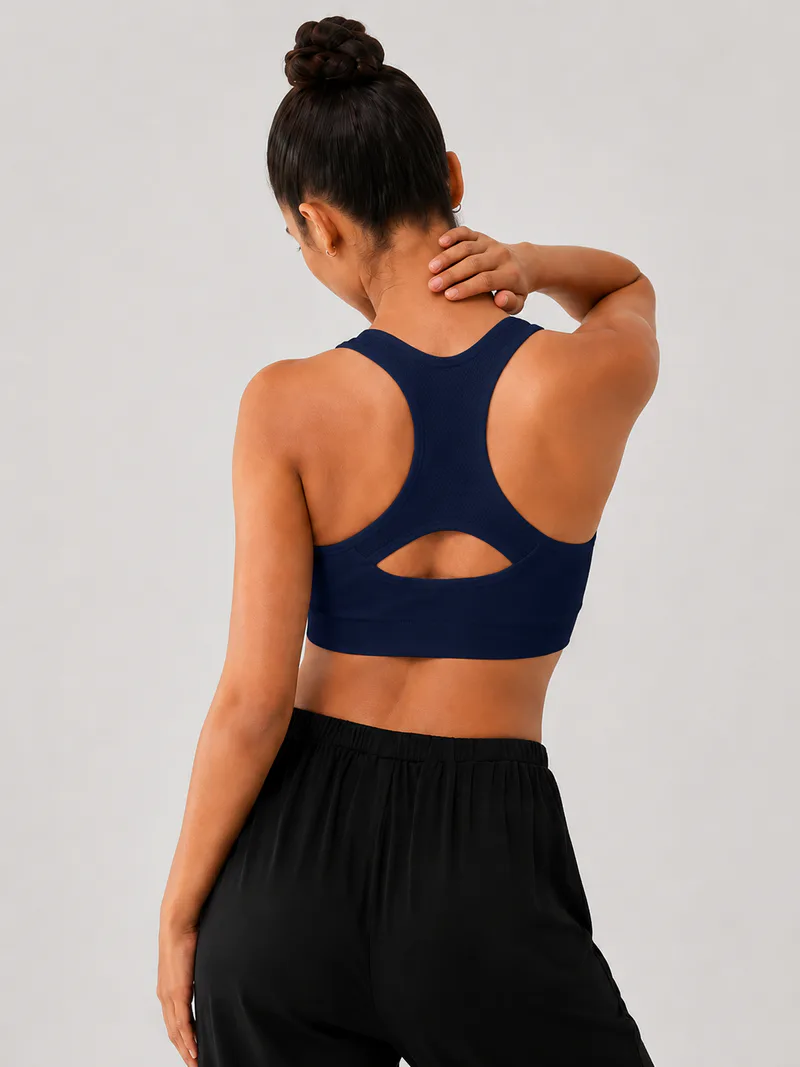 Medium Support Cutout Racerback Sports Bra