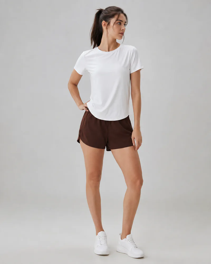 Women's Split Back Workout T-Shirt – Short Sleeve Active Tee