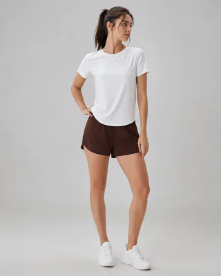 Women's Split Back Workout T-Shirt – Short Sleeve Active Tee