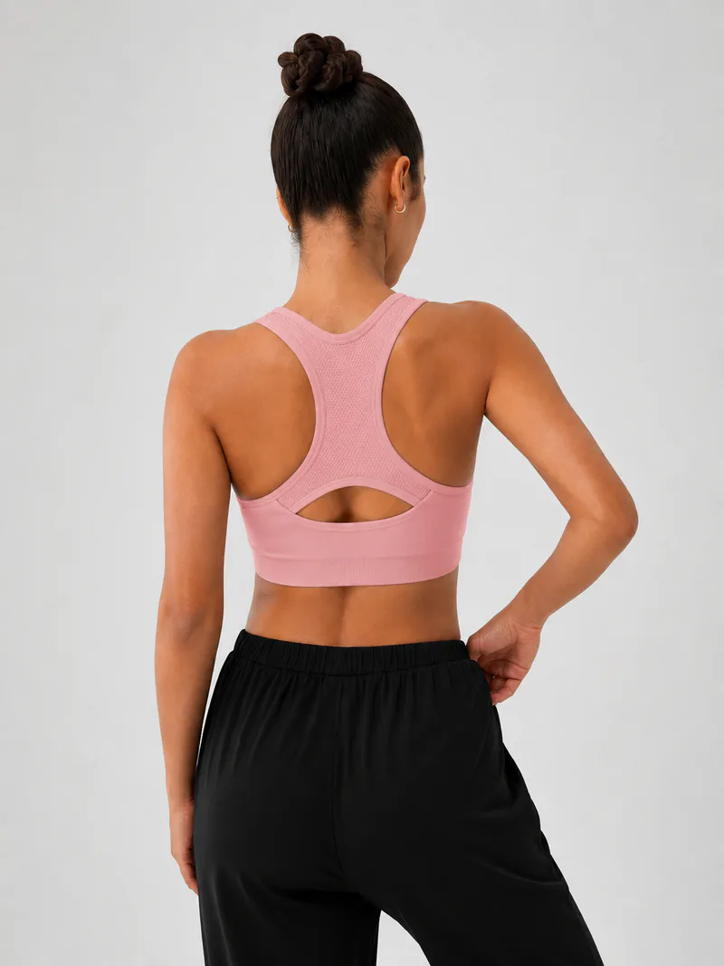 Medium Support Cutout Racerback Sports Bra