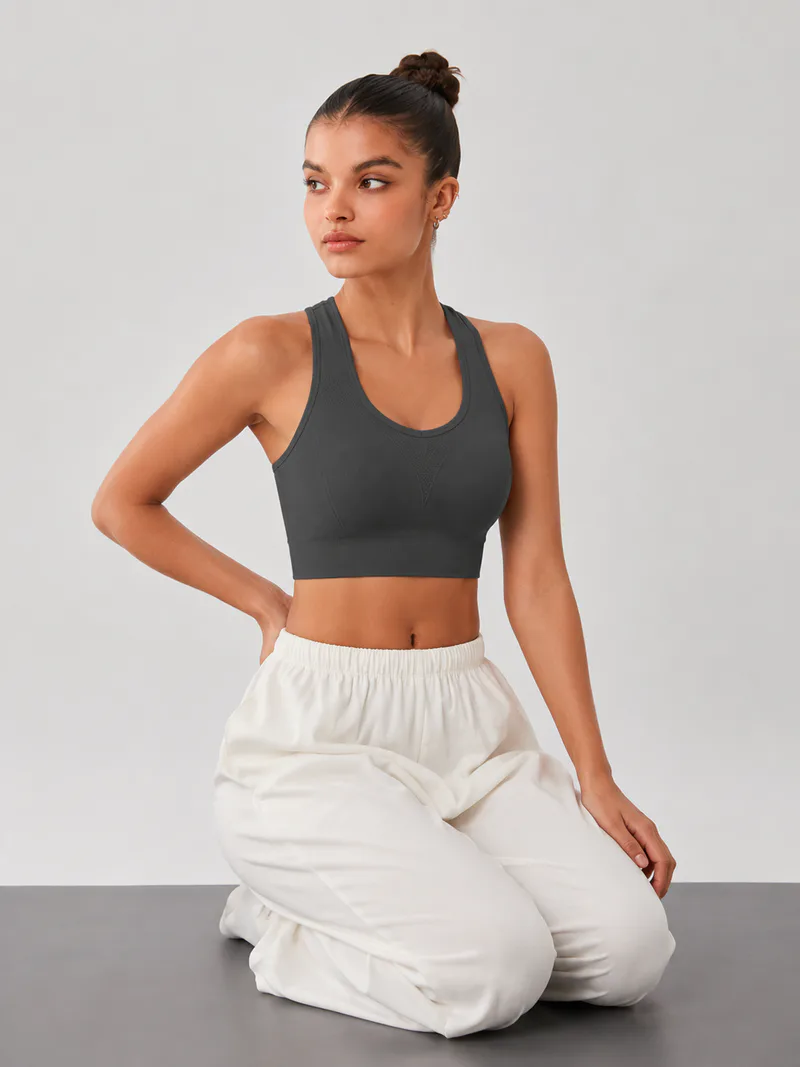 Medium Support Cutout Racerback Sports Bra