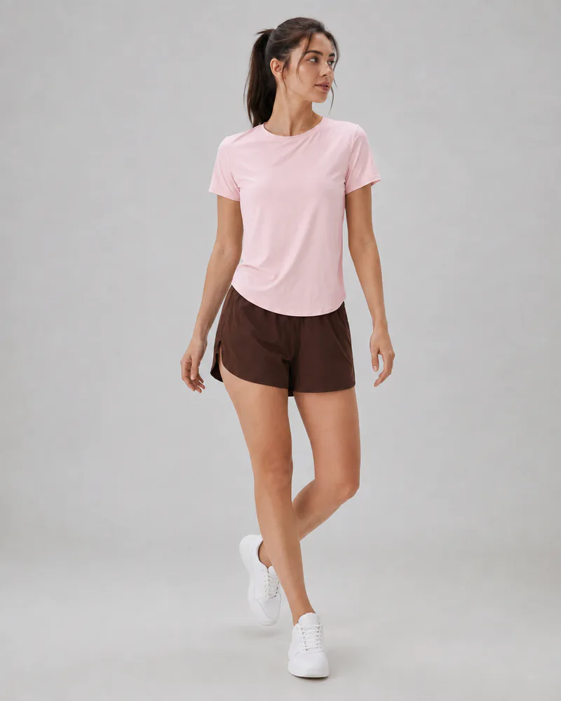 Women's Split Back Workout T-Shirt – Short Sleeve Active Tee