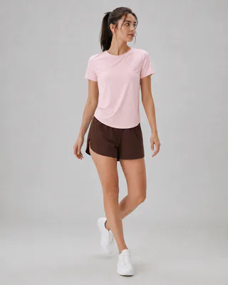 Women's Split Back Workout T-Shirt – Short Sleeve Active Tee