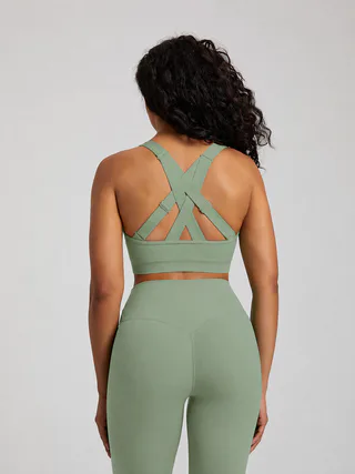 Seamless Cross-Back Sports Bra
