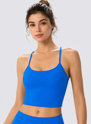 Thin Strap Racerback Longline Sports Bra