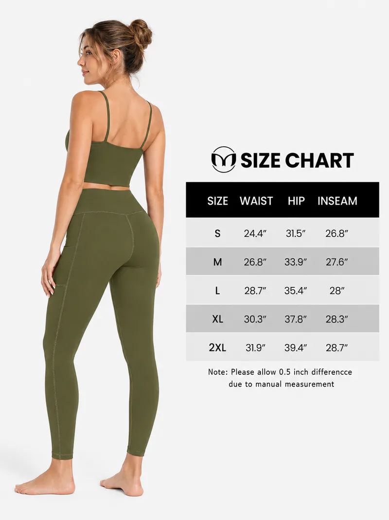 Women High Waist Milk Silk Yoga Leggings with Side Pocket