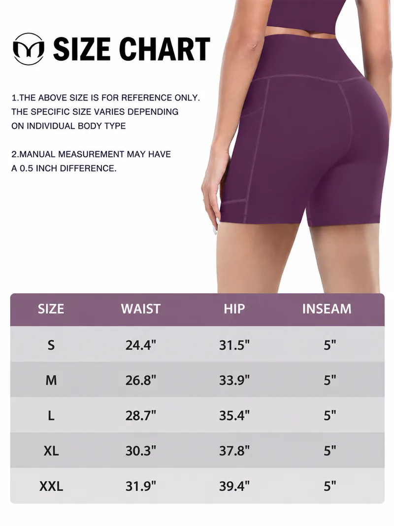 Women High Waist Yoga Shorts with Side Pocket
