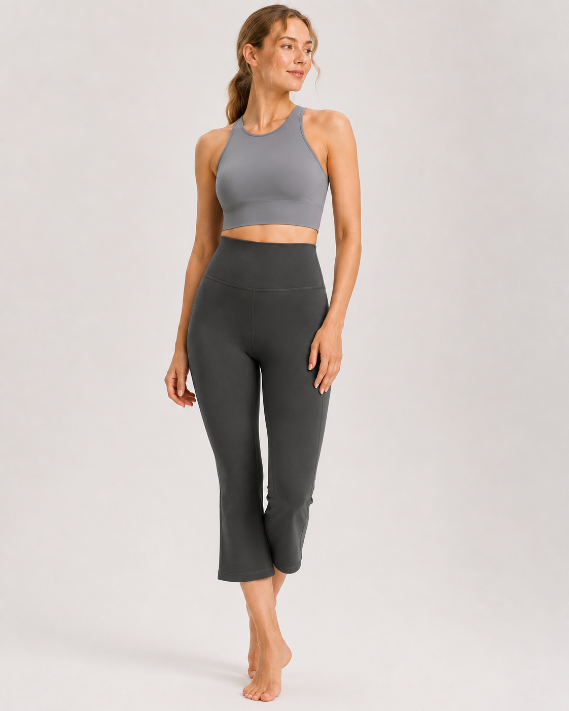 Women's High-Waisted Capri Flare Yoga Pants
