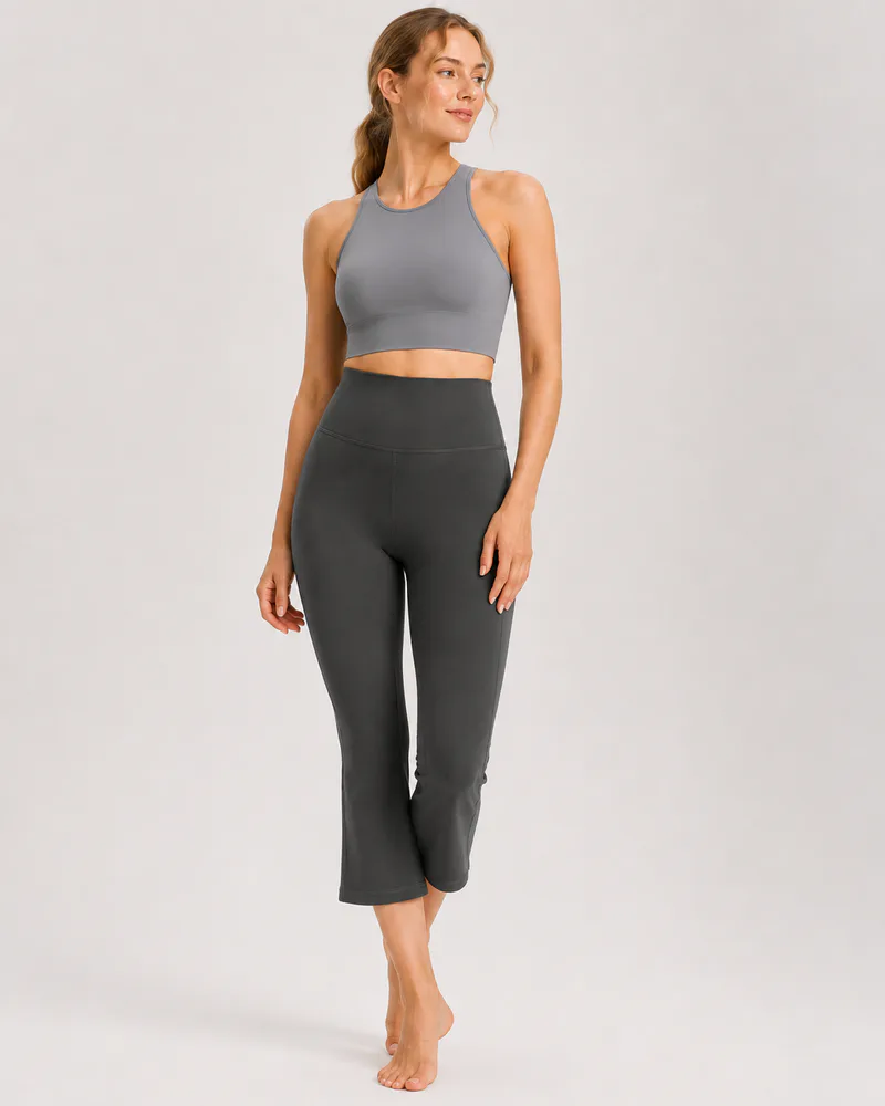 Women's High-Waisted Capri Flare Yoga Pants