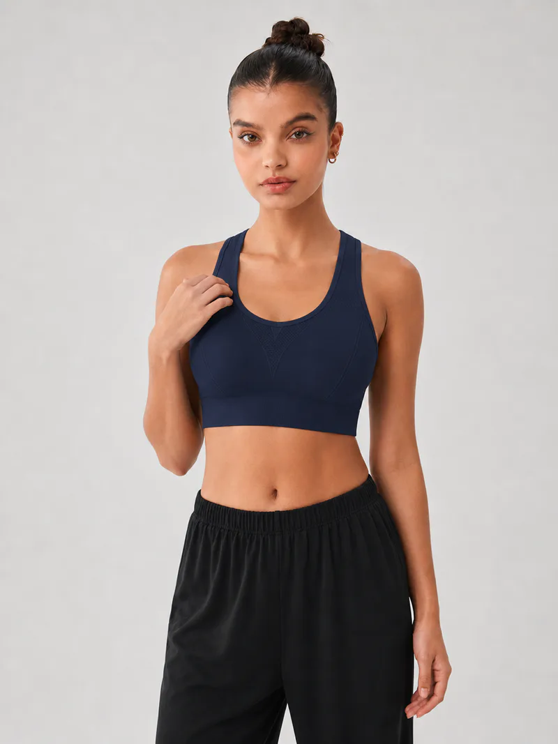 Medium Support Cutout Racerback Sports Bra