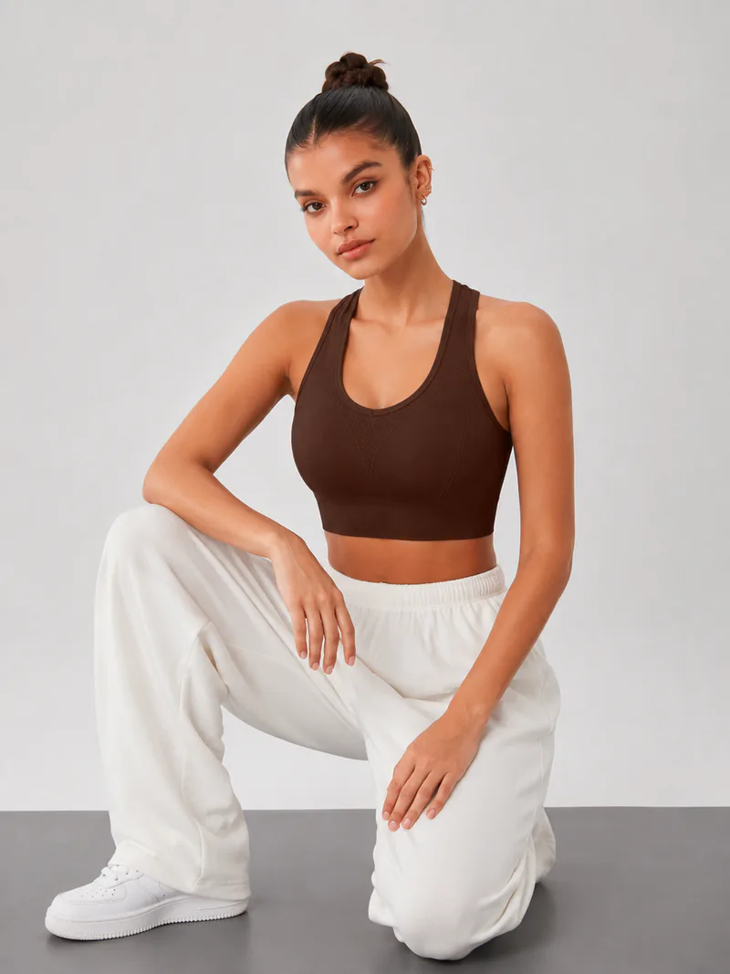 Medium Support Cutout Racerback Sports Bra
