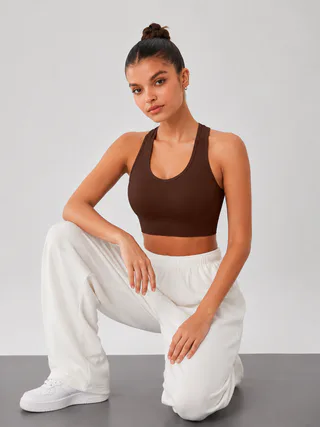 Medium Support Cutout Racerback Sports Bra