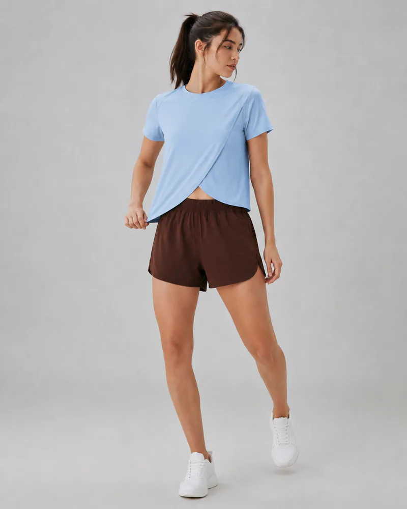 Women's Split Back Workout T-Shirt – Short Sleeve Active Tee