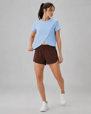 Women's Split Back Workout T-Shirt – Short Sleeve Active Tee
