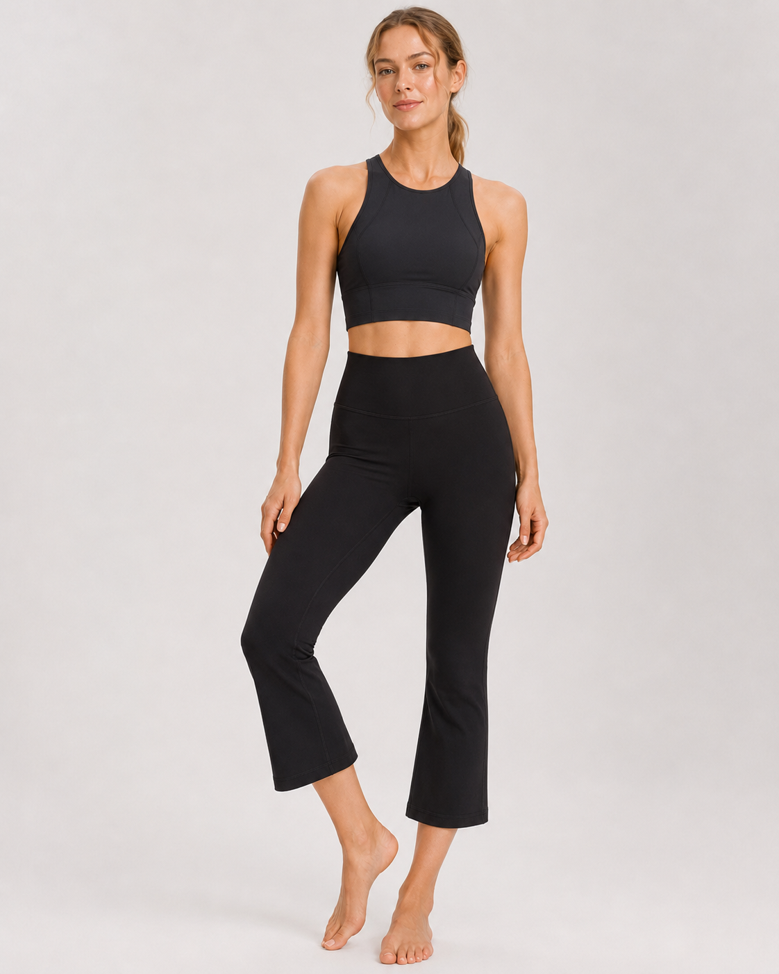 Women's High-Waisted Capri Flare Yoga Pants