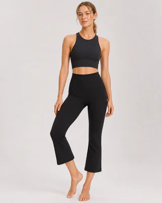 Women's High-Waisted Capri Flare Yoga Pants