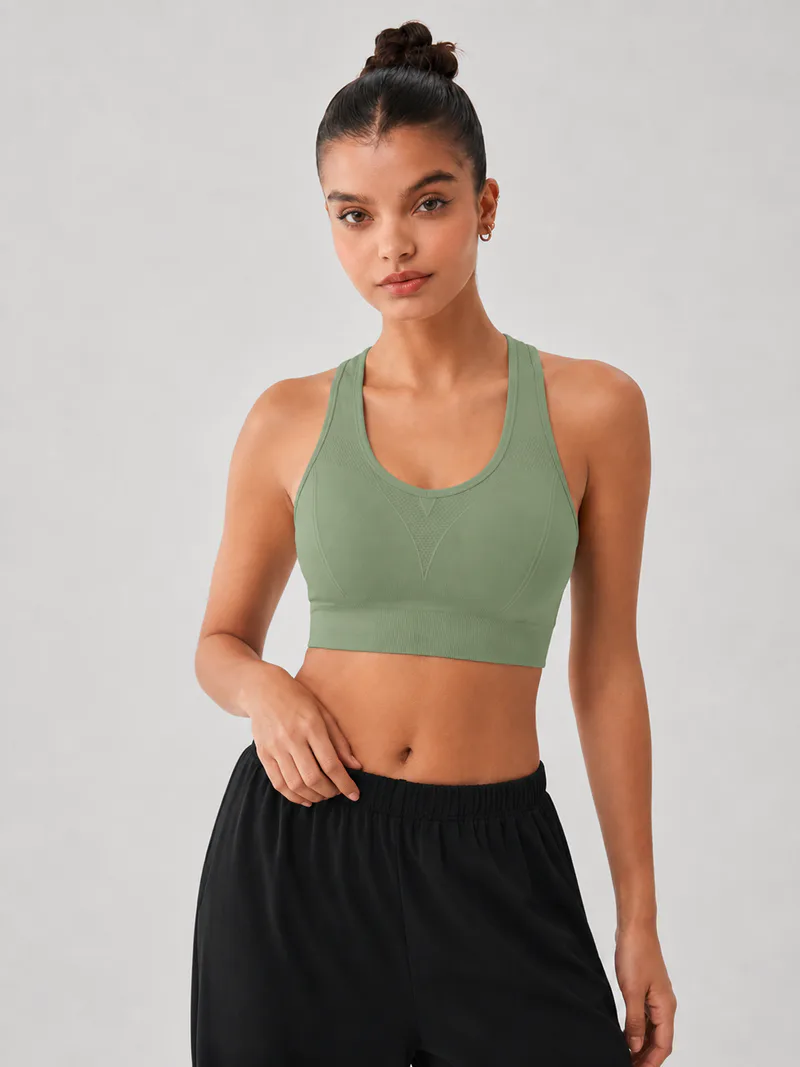Medium Support Cutout Racerback Sports Bra