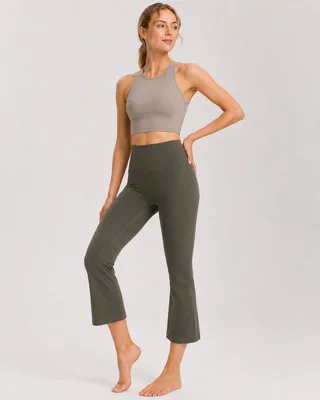 Women's High-Waisted Capri Flare Yoga Pants