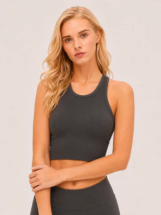 Ribbed Racerback Sports Bra