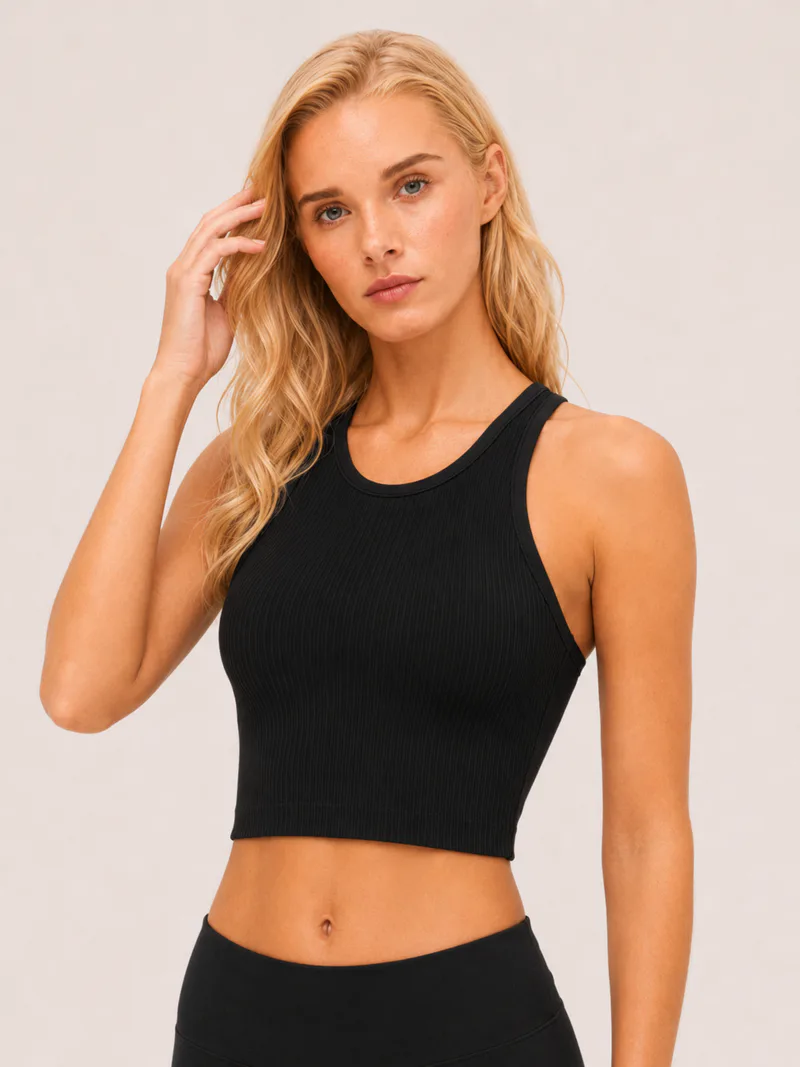 Ribbed Racerback Sports Bra
